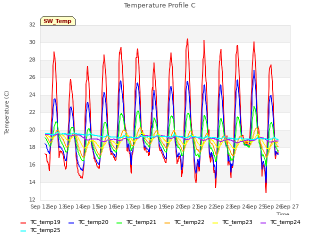 plot of Temperature Profile C