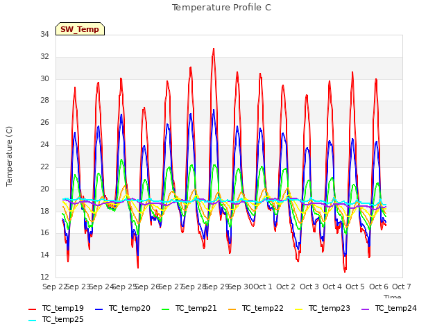 plot of Temperature Profile C