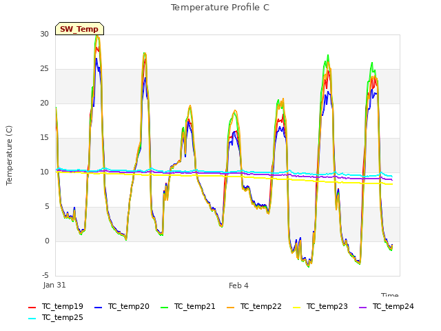 Explore the graph:Temperature Profile C in a new window