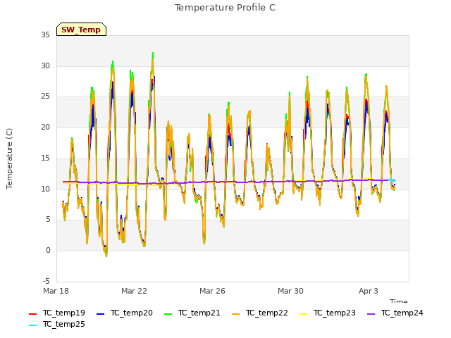 Explore the graph:Temperature Profile C in a new window