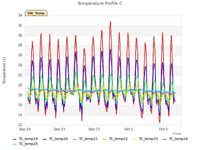 Explore the graph:Temperature Profile C in a new window