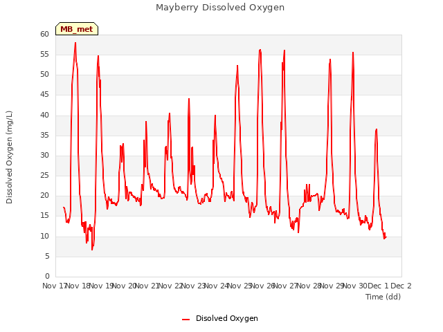 plot of Mayberry Dissolved Oxygen