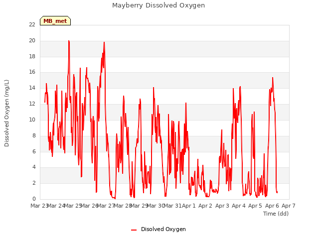 plot of Mayberry Dissolved Oxygen