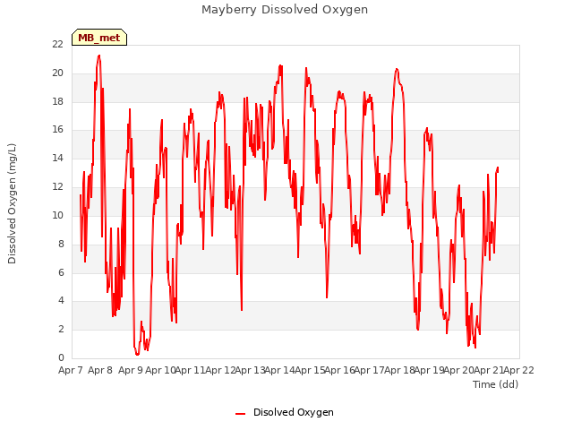 plot of Mayberry Dissolved Oxygen