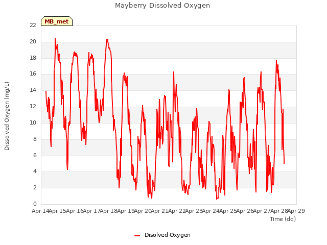 plot of Mayberry Dissolved Oxygen