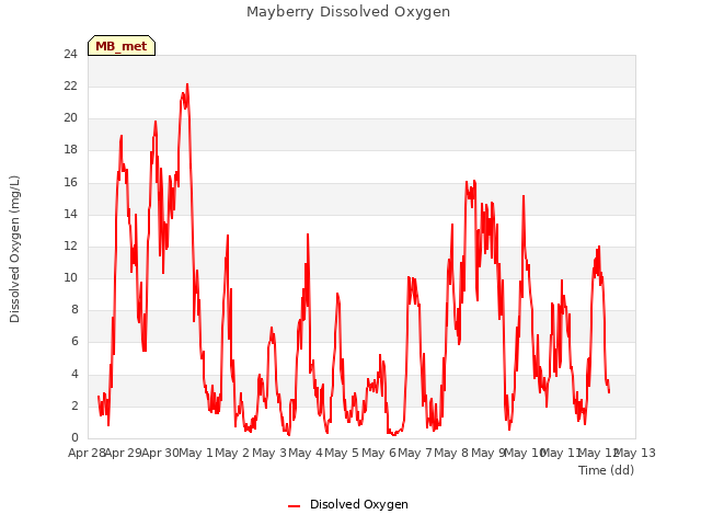 plot of Mayberry Dissolved Oxygen