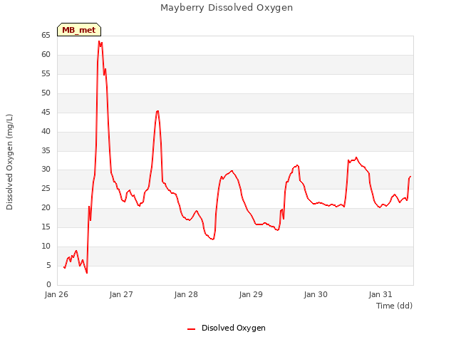 plot of Mayberry Dissolved Oxygen