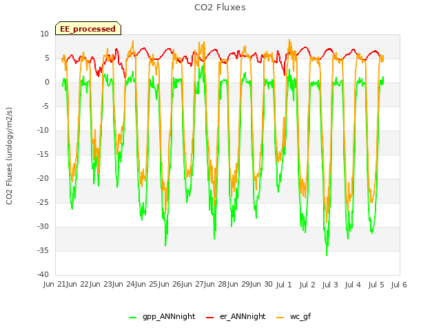 plot of CO2 Fluxes