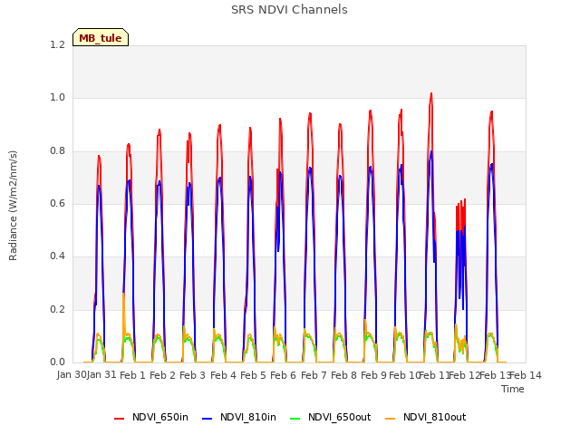 plot of SRS NDVI Channels