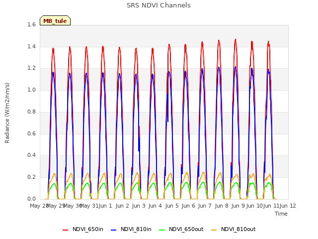 plot of SRS NDVI Channels