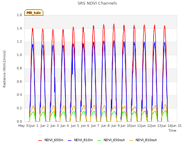 plot of SRS NDVI Channels