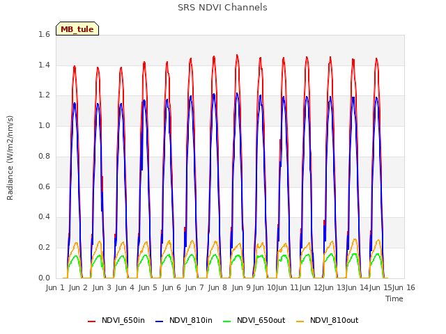 plot of SRS NDVI Channels