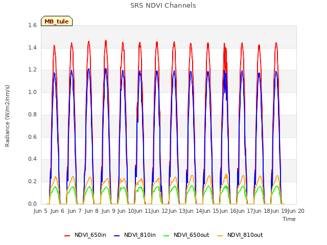 plot of SRS NDVI Channels