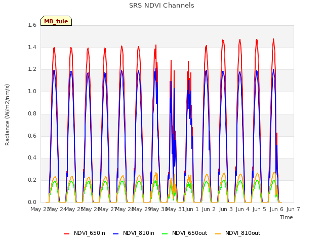 plot of SRS NDVI Channels