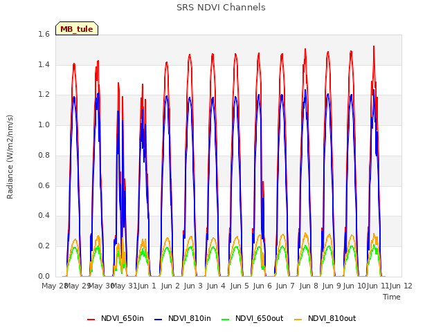 plot of SRS NDVI Channels