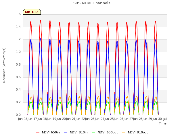 plot of SRS NDVI Channels