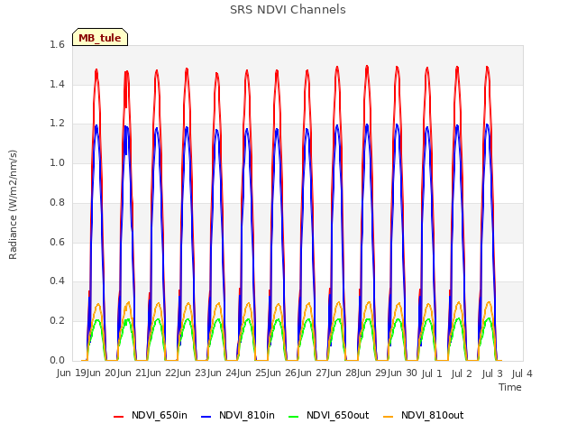 plot of SRS NDVI Channels