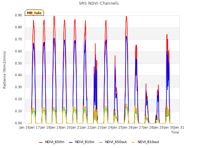 plot of SRS NDVI Channels