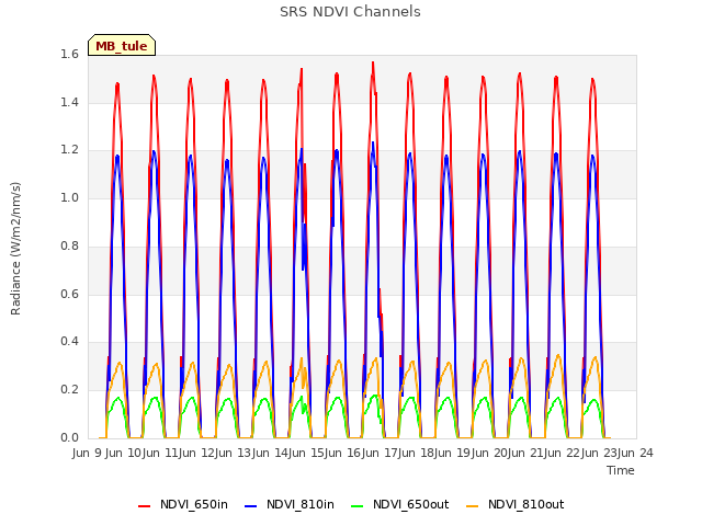 plot of SRS NDVI Channels