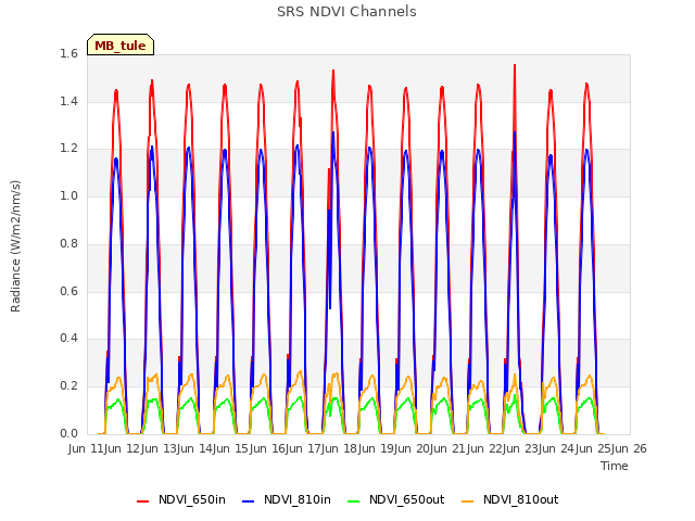 plot of SRS NDVI Channels