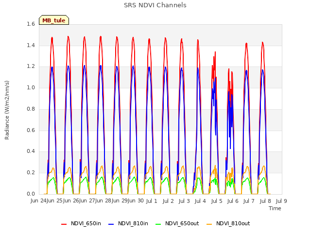 plot of SRS NDVI Channels