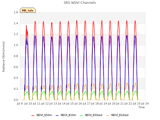 plot of SRS NDVI Channels