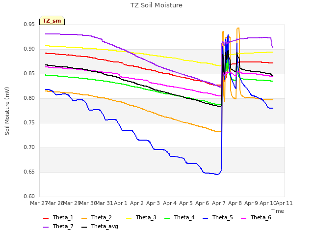 plot of TZ Soil Moisture