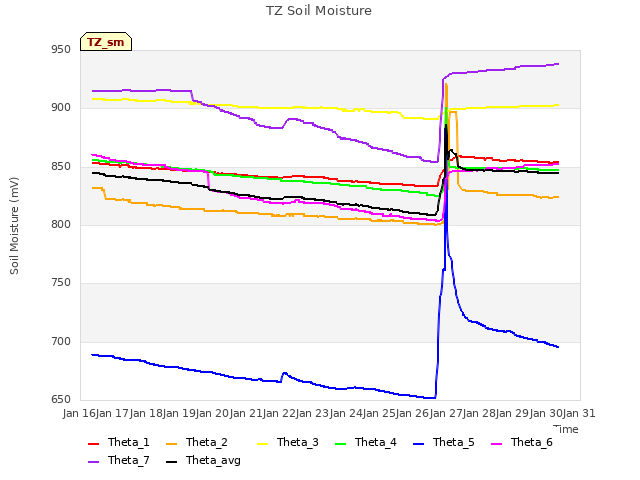 plot of TZ Soil Moisture