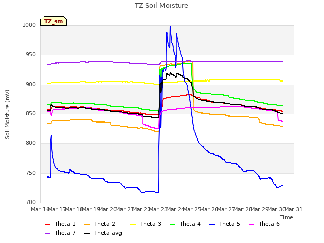 plot of TZ Soil Moisture