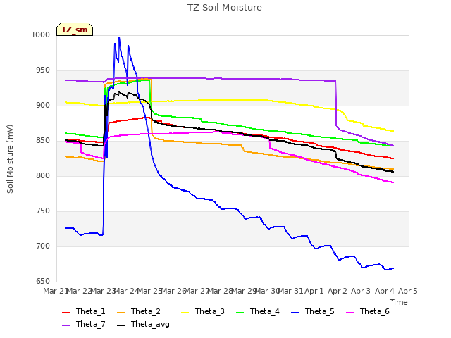 plot of TZ Soil Moisture