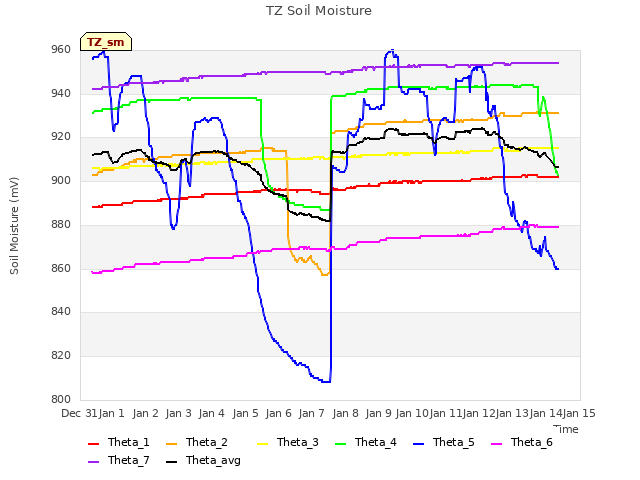 plot of TZ Soil Moisture