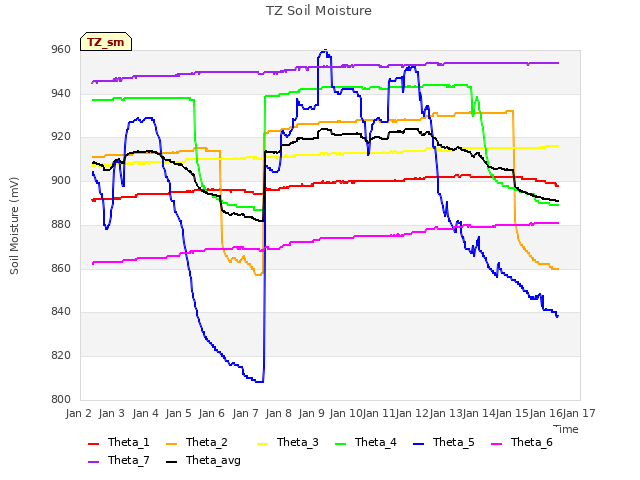 plot of TZ Soil Moisture