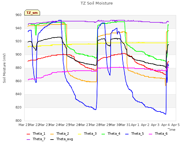 plot of TZ Soil Moisture