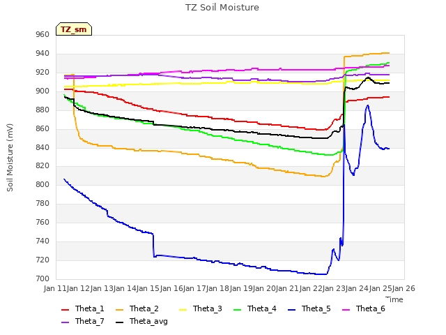 plot of TZ Soil Moisture