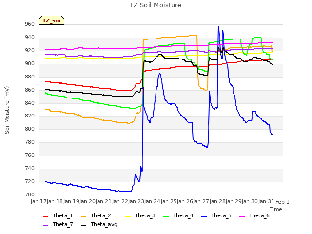 plot of TZ Soil Moisture