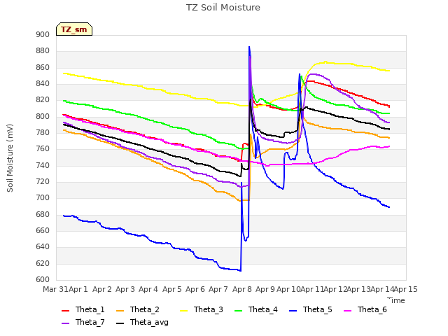 plot of TZ Soil Moisture