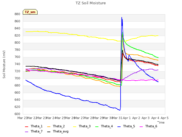 plot of TZ Soil Moisture