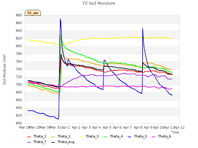 plot of TZ Soil Moisture