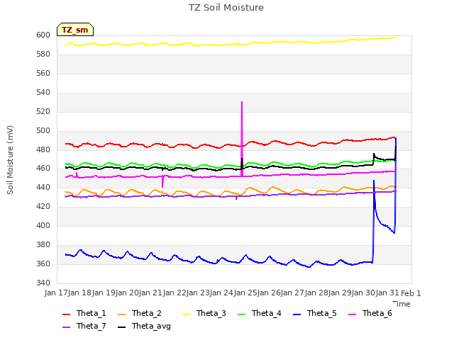 plot of TZ Soil Moisture