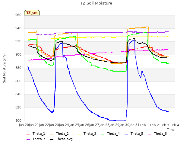 plot of TZ Soil Moisture