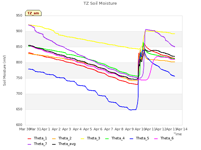 plot of TZ Soil Moisture