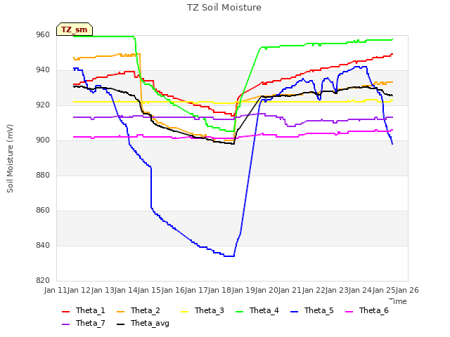 plot of TZ Soil Moisture