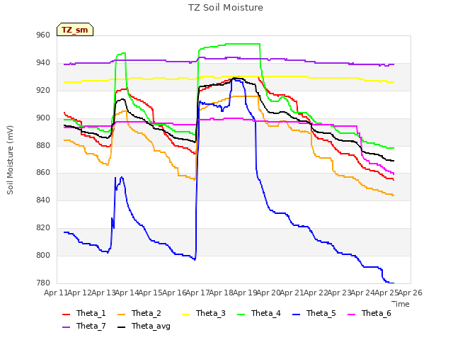 plot of TZ Soil Moisture