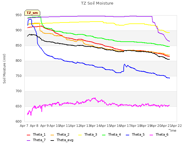 plot of TZ Soil Moisture