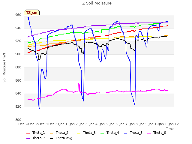 plot of TZ Soil Moisture