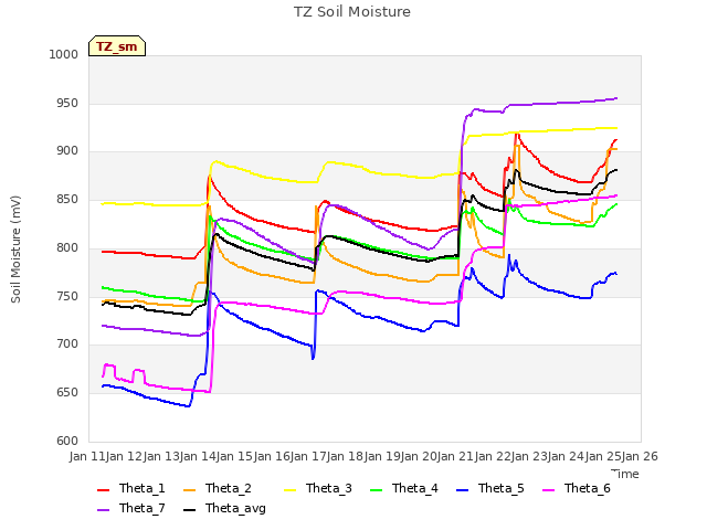 plot of TZ Soil Moisture