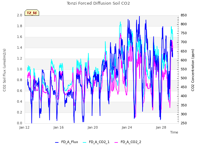 Explore the graph:Tonzi Forced Diffusion Soil CO2 in a new window