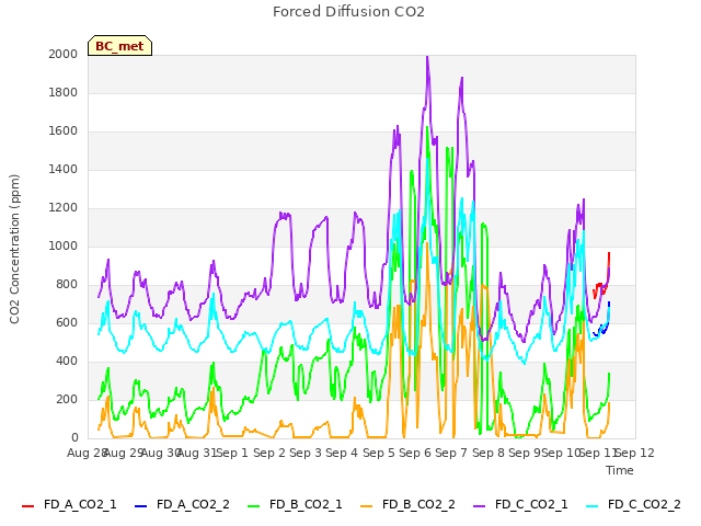 plot of Forced Diffusion CO2