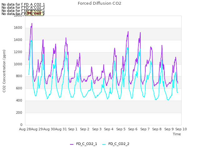 plot of Forced Diffusion CO2