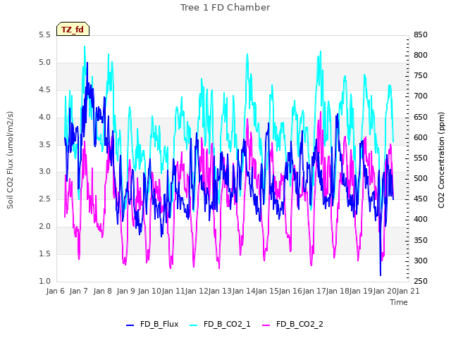 plot of Tree 1 FD Chamber